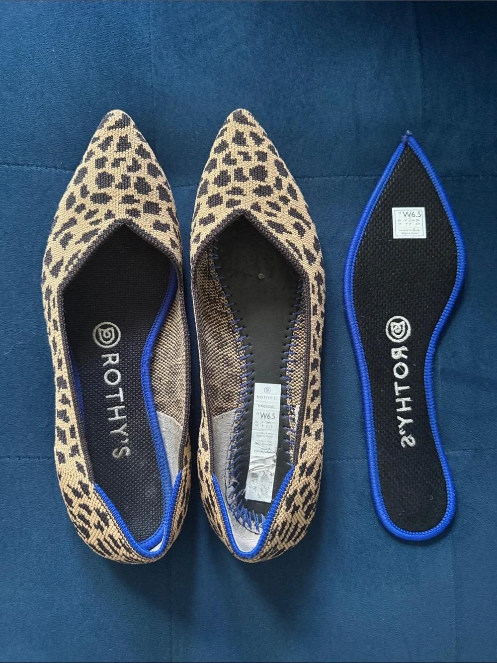 Rothy's Leopard Print Pointed Toe Flats in 6.5